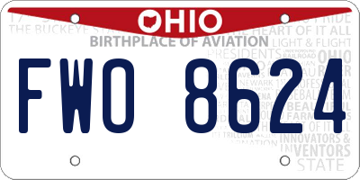 OH license plate FWO8624