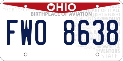 OH license plate FWO8638