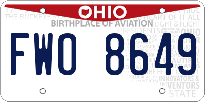 OH license plate FWO8649