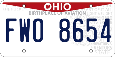 OH license plate FWO8654