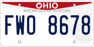OH license plate FWO8678