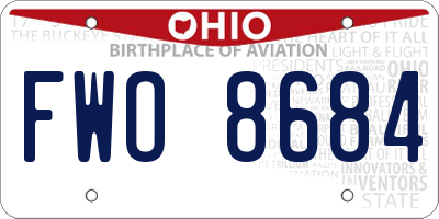 OH license plate FWO8684