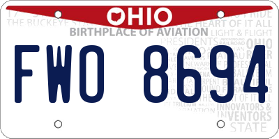 OH license plate FWO8694