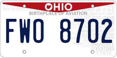 OH license plate FWO8702