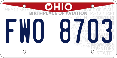 OH license plate FWO8703