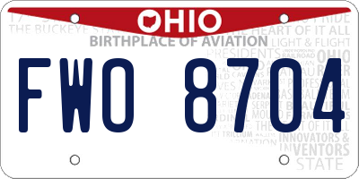 OH license plate FWO8704