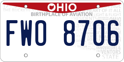 OH license plate FWO8706