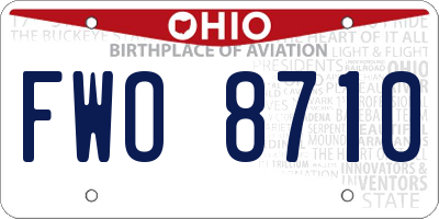 OH license plate FWO8710