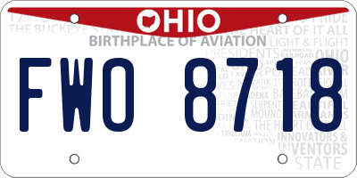 OH license plate FWO8718