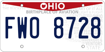 OH license plate FWO8728