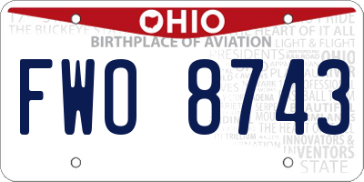 OH license plate FWO8743