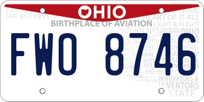 OH license plate FWO8746