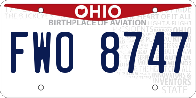 OH license plate FWO8747