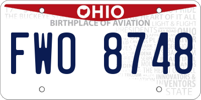 OH license plate FWO8748