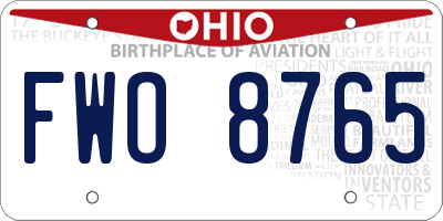 OH license plate FWO8765