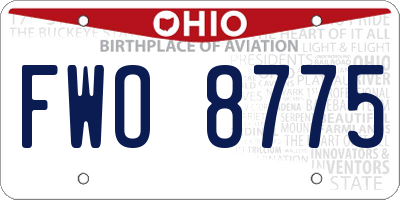 OH license plate FWO8775