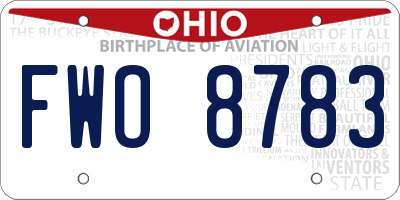 OH license plate FWO8783