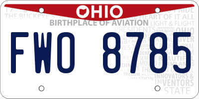 OH license plate FWO8785