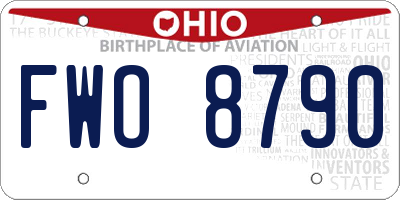 OH license plate FWO8790