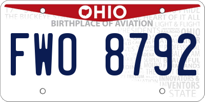 OH license plate FWO8792