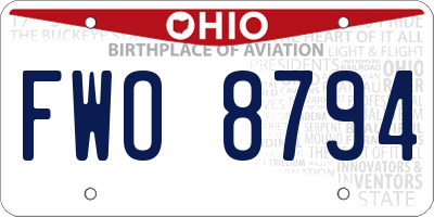 OH license plate FWO8794