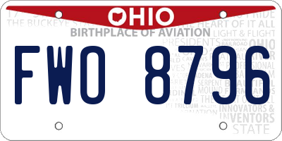 OH license plate FWO8796