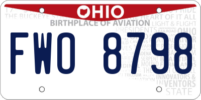 OH license plate FWO8798