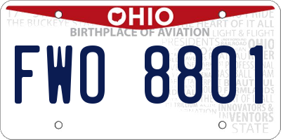 OH license plate FWO8801