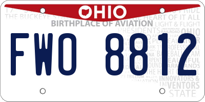 OH license plate FWO8812