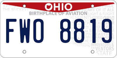 OH license plate FWO8819