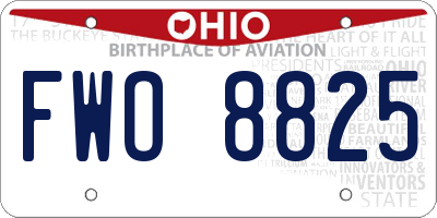 OH license plate FWO8825