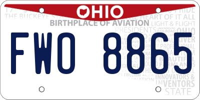 OH license plate FWO8865
