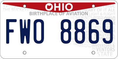 OH license plate FWO8869