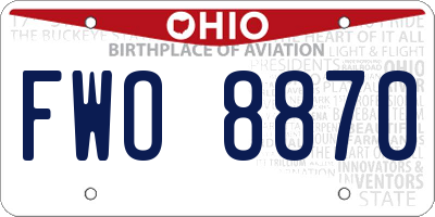 OH license plate FWO8870