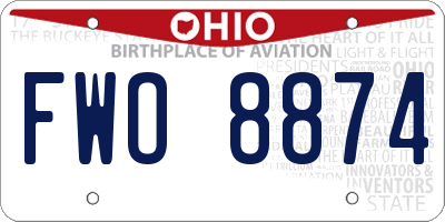 OH license plate FWO8874
