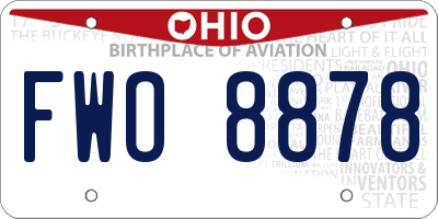 OH license plate FWO8878