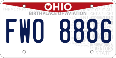 OH license plate FWO8886