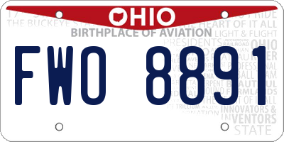 OH license plate FWO8891