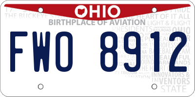 OH license plate FWO8912