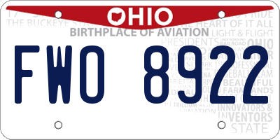 OH license plate FWO8922