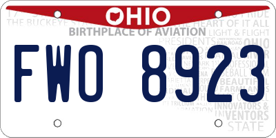 OH license plate FWO8923