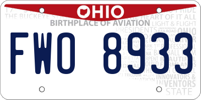 OH license plate FWO8933
