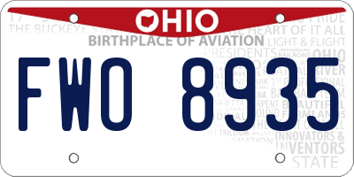 OH license plate FWO8935