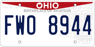 OH license plate FWO8944