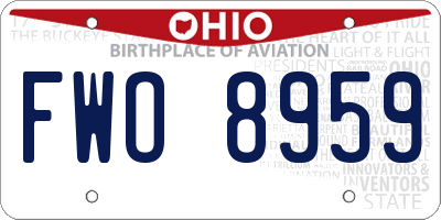 OH license plate FWO8959