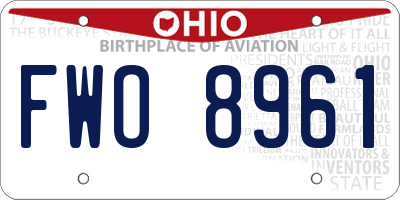 OH license plate FWO8961