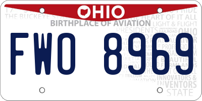 OH license plate FWO8969