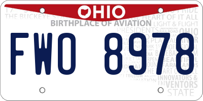 OH license plate FWO8978