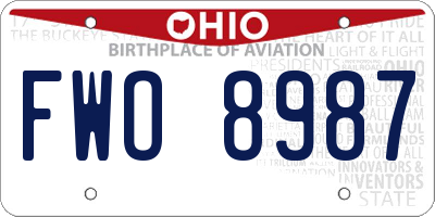 OH license plate FWO8987