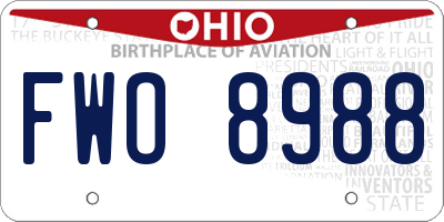 OH license plate FWO8988
